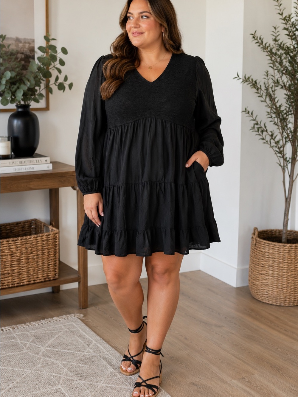 Zesica Black Long sleeve dress Women’s size XLarge